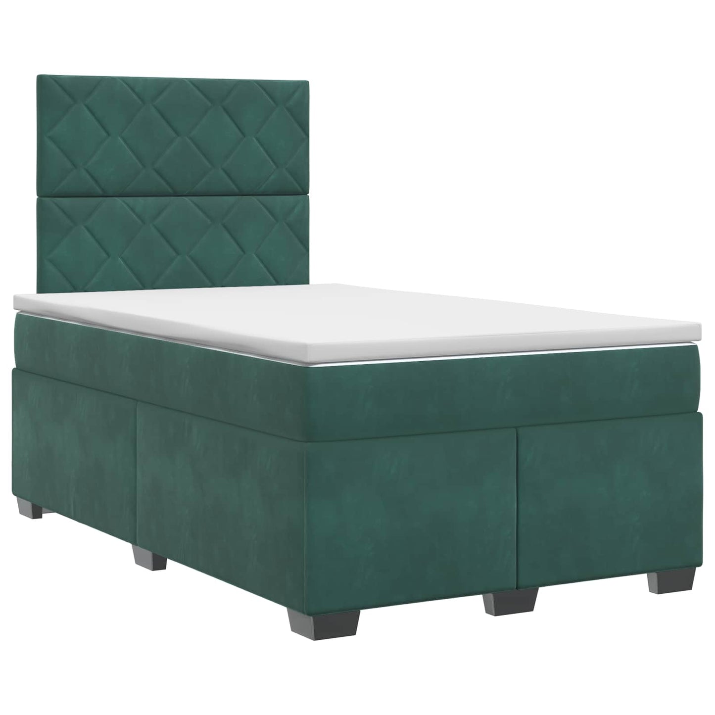Boxspring ágy matraccal Sötétzöld 120 x 190 cm Bársony