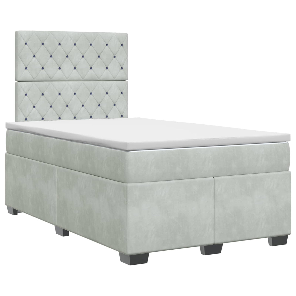Boxspring ágy matraccal Világosszürke 120 x 200 cm Bársony