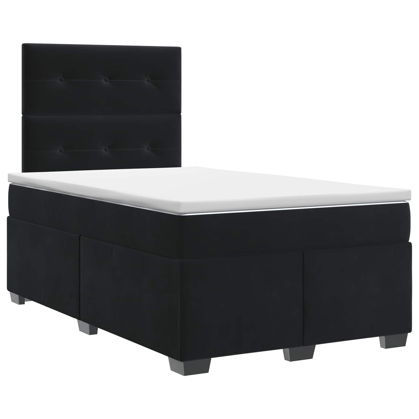 Boxspring ágy matraccal fejtámlával Fekete 120 x 200 cm Bársony