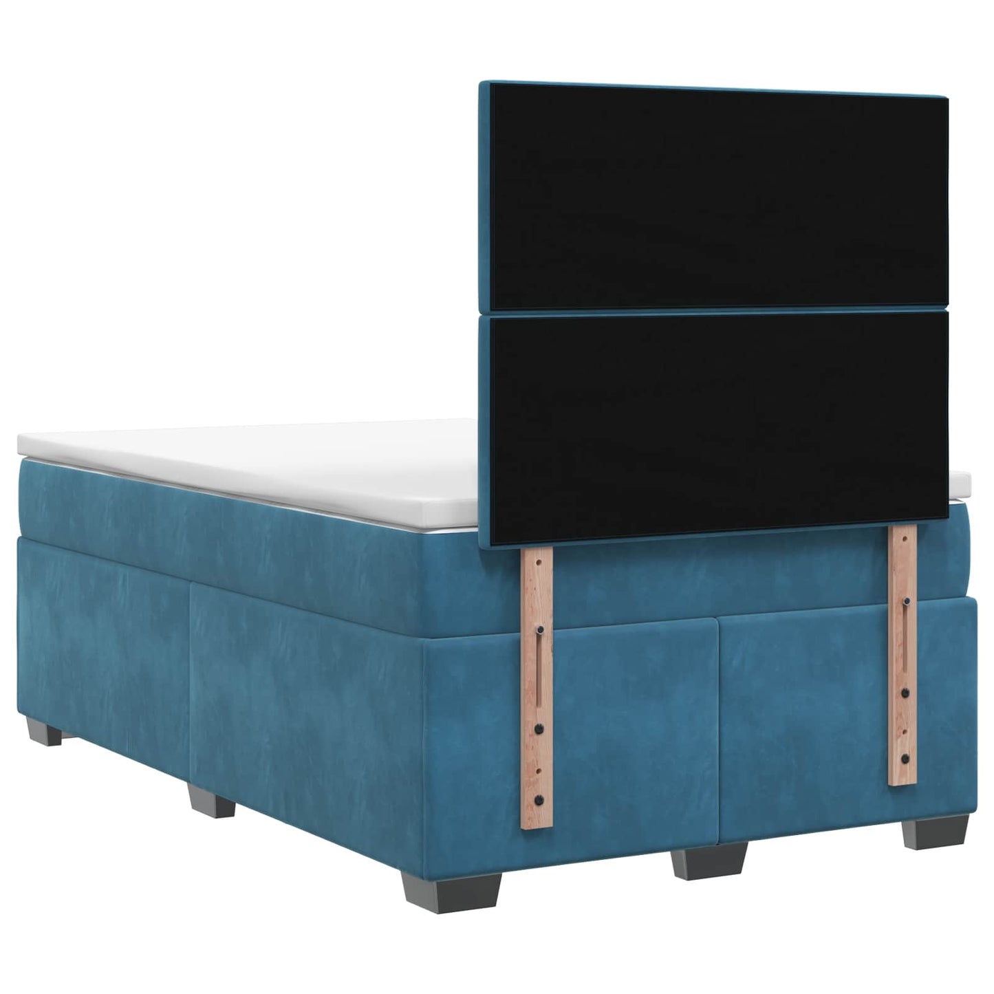 Boxspring ágy matraccal fejtámlával Kék 120 x 200 cm Bársony
