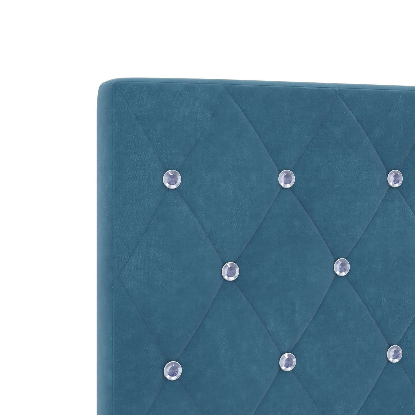 Boxspring ágy matraccal fejtámlával Kék 140 x 190 cm Bársony