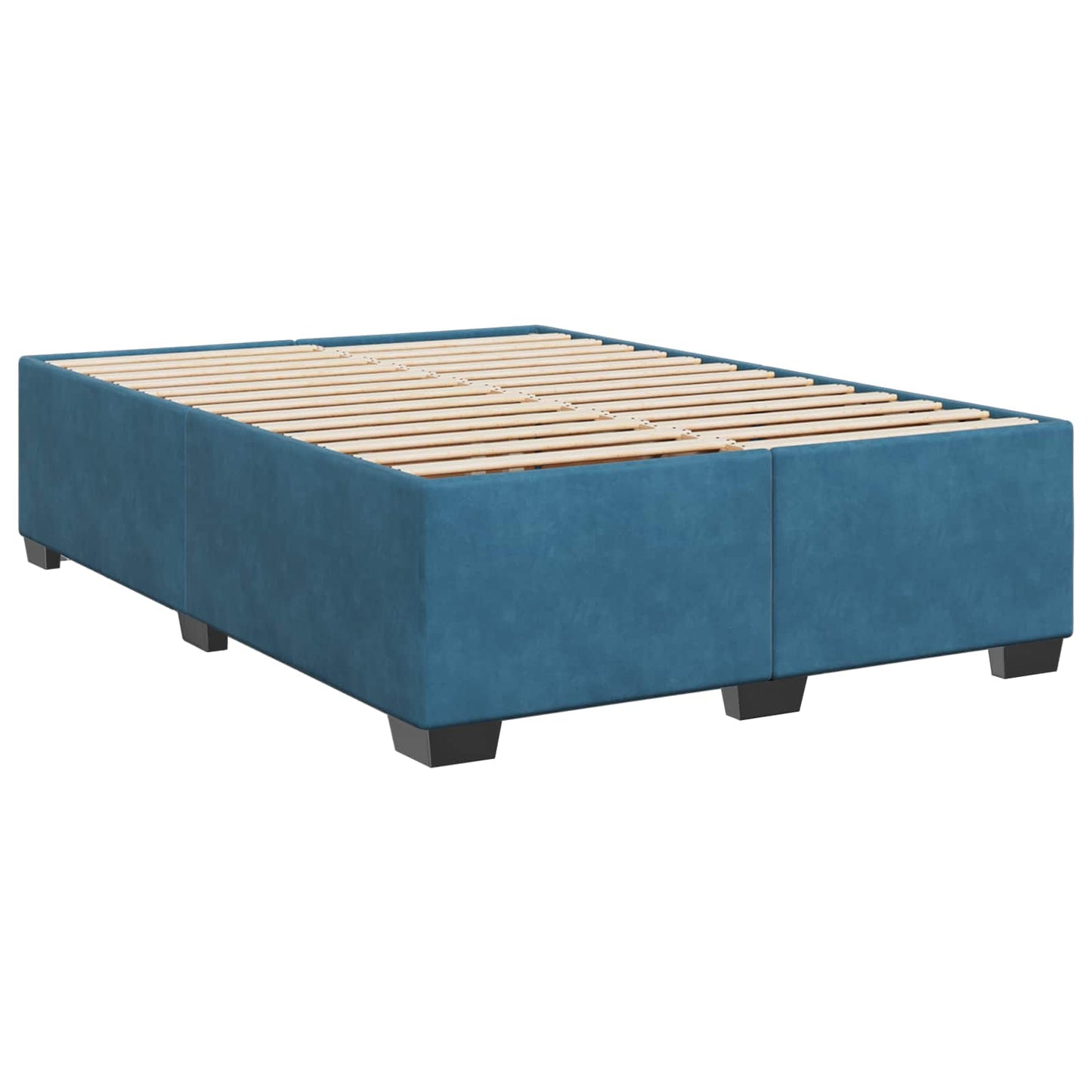 Boxspring ágy matraccal fejtámlával Kék 140 x 190 cm Bársony