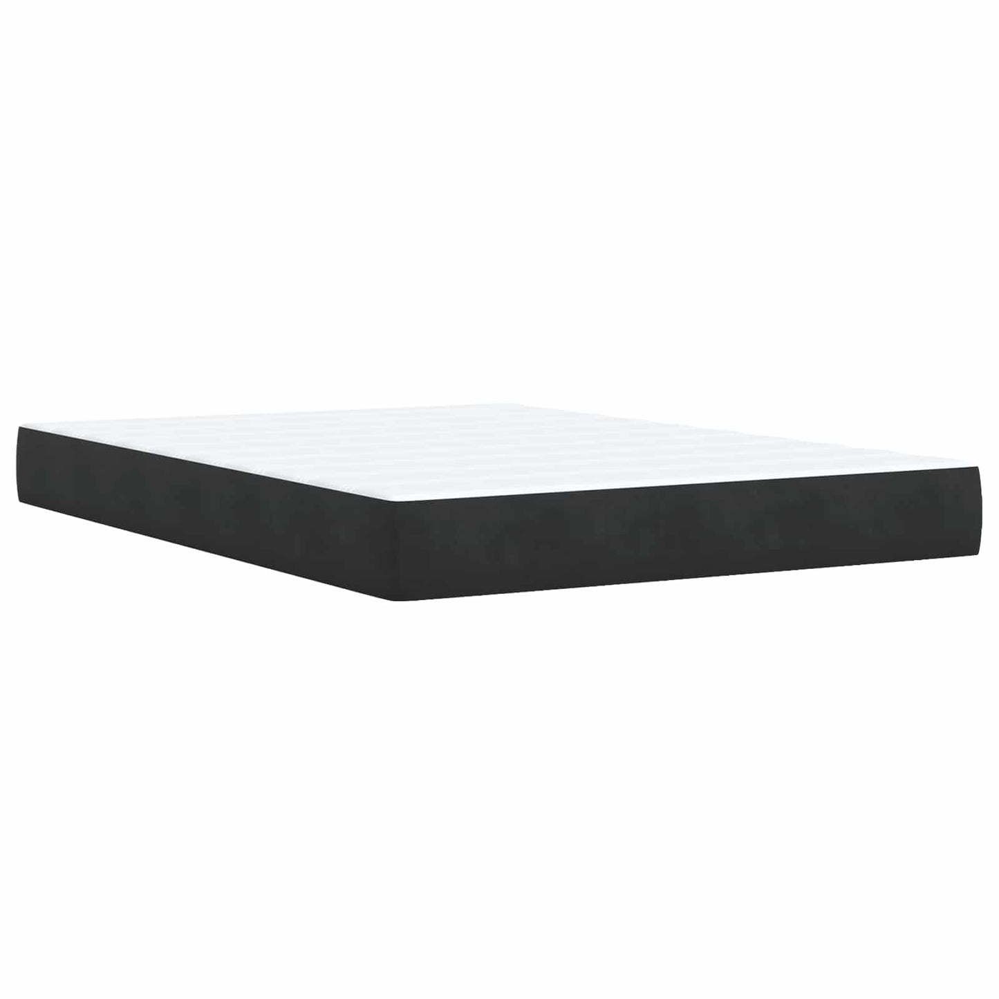 Boxspring ágy matraccal fejtámlával Fekete 140 x 190 cm Bársony