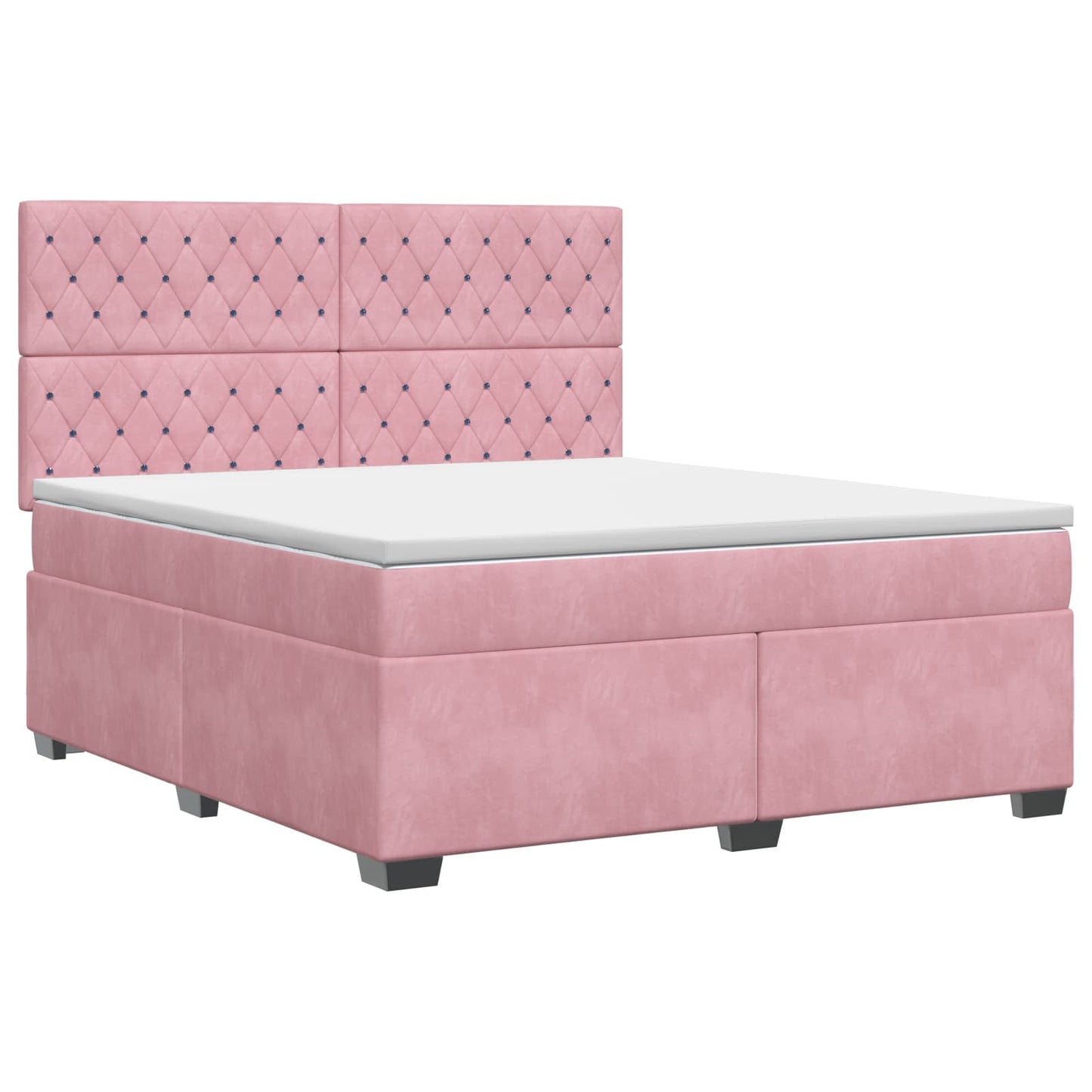 Boxspring ágy matraccal Rózsaszín 140 x 200 cm Bársony