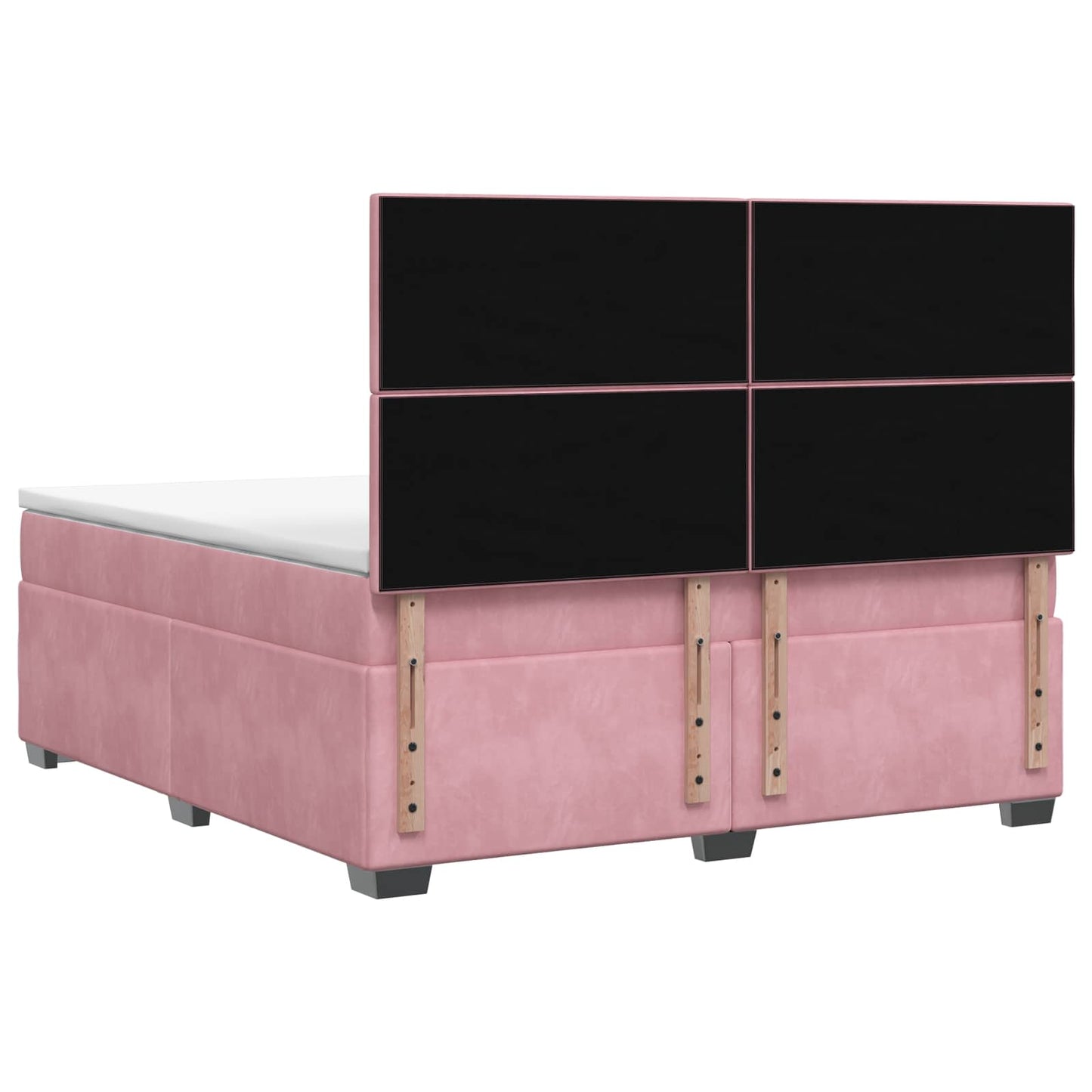 Boxspring ágy matraccal Rózsaszín 140 x 200 cm Bársony