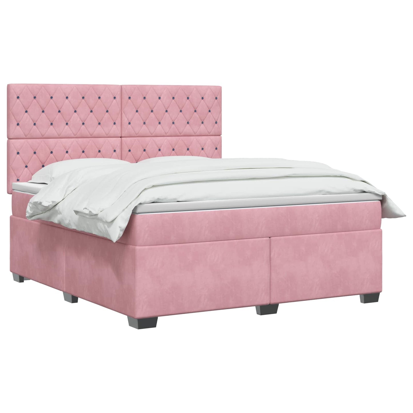 Boxspring ágy matraccal Rózsaszín 140 x 200 cm Bársony