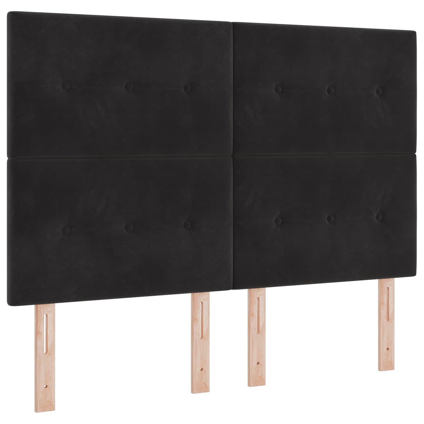 Boxspring ágy matraccal fejtámlával Fekete 140 x 200 cm Bársony
