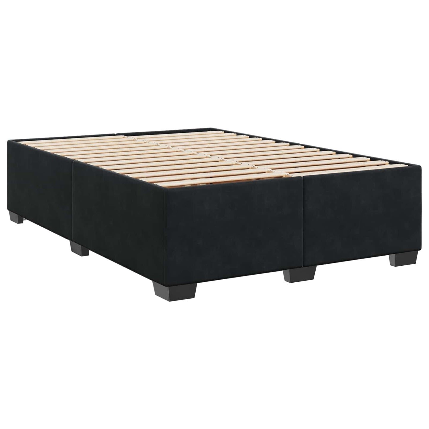 Boxspring ágy matraccal fejtámlával Fekete 140 x 200 cm Bársony