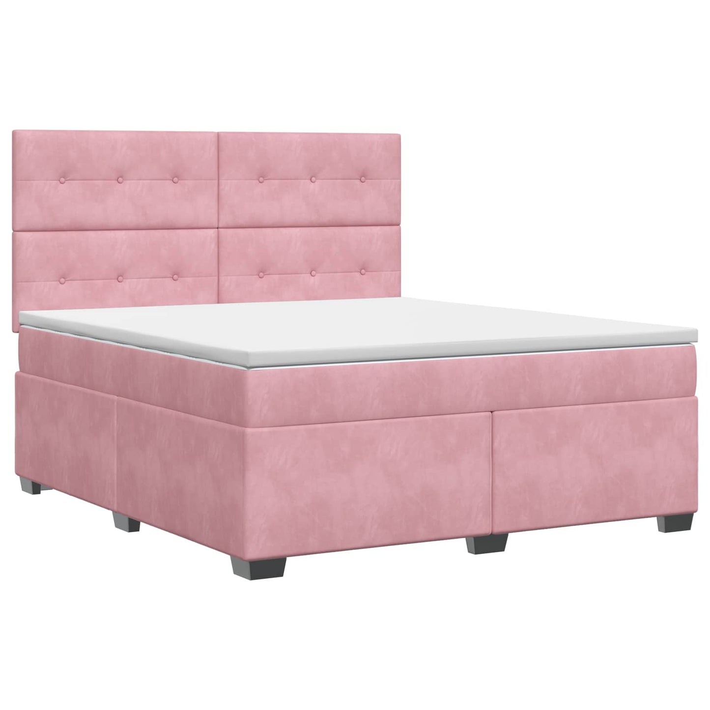 Boxspring ágy matraccal Rózsaszín 140 x 200 cm Bársony