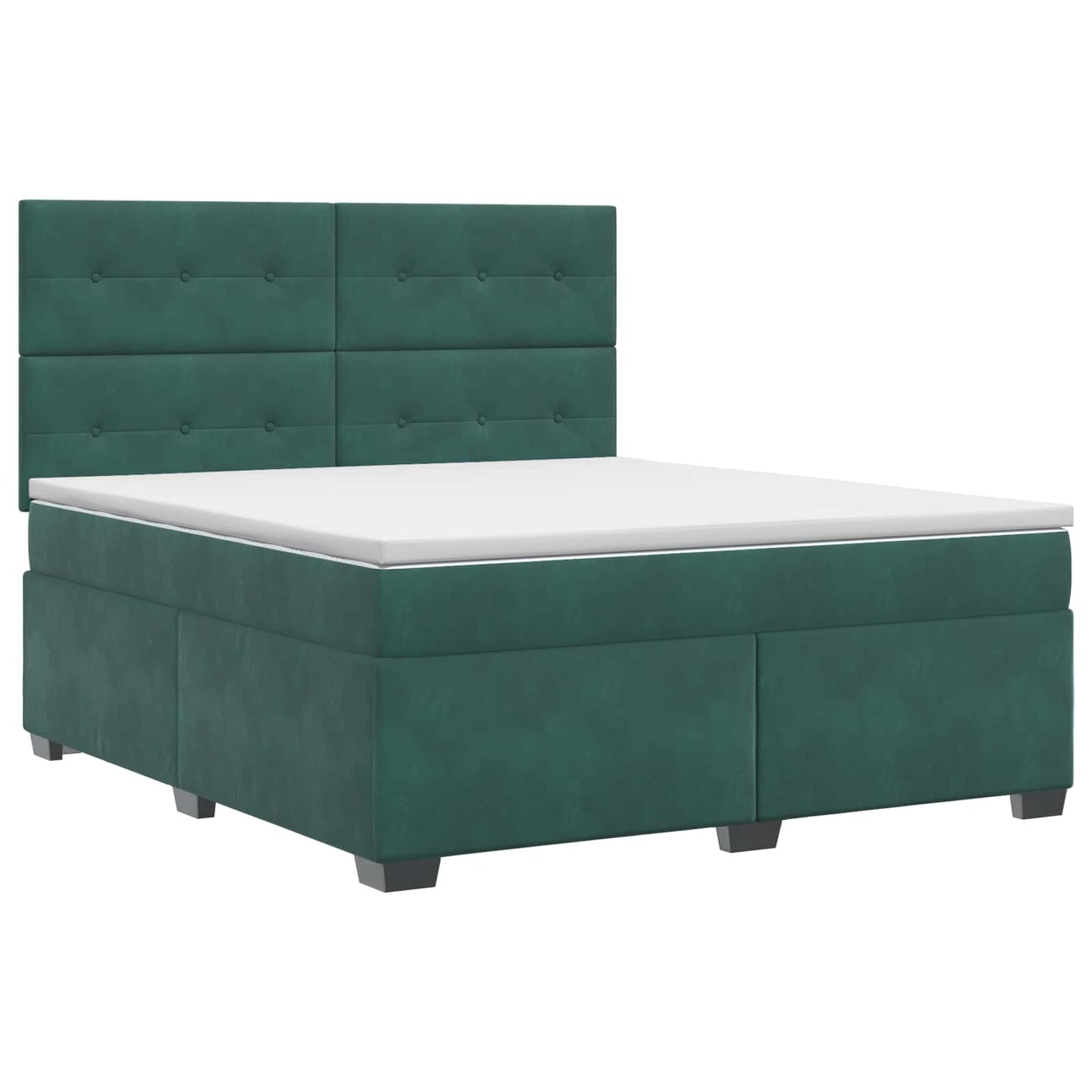 Boxspring ágy matraccal Sötétzöld 160 x 200 cm Bársony
