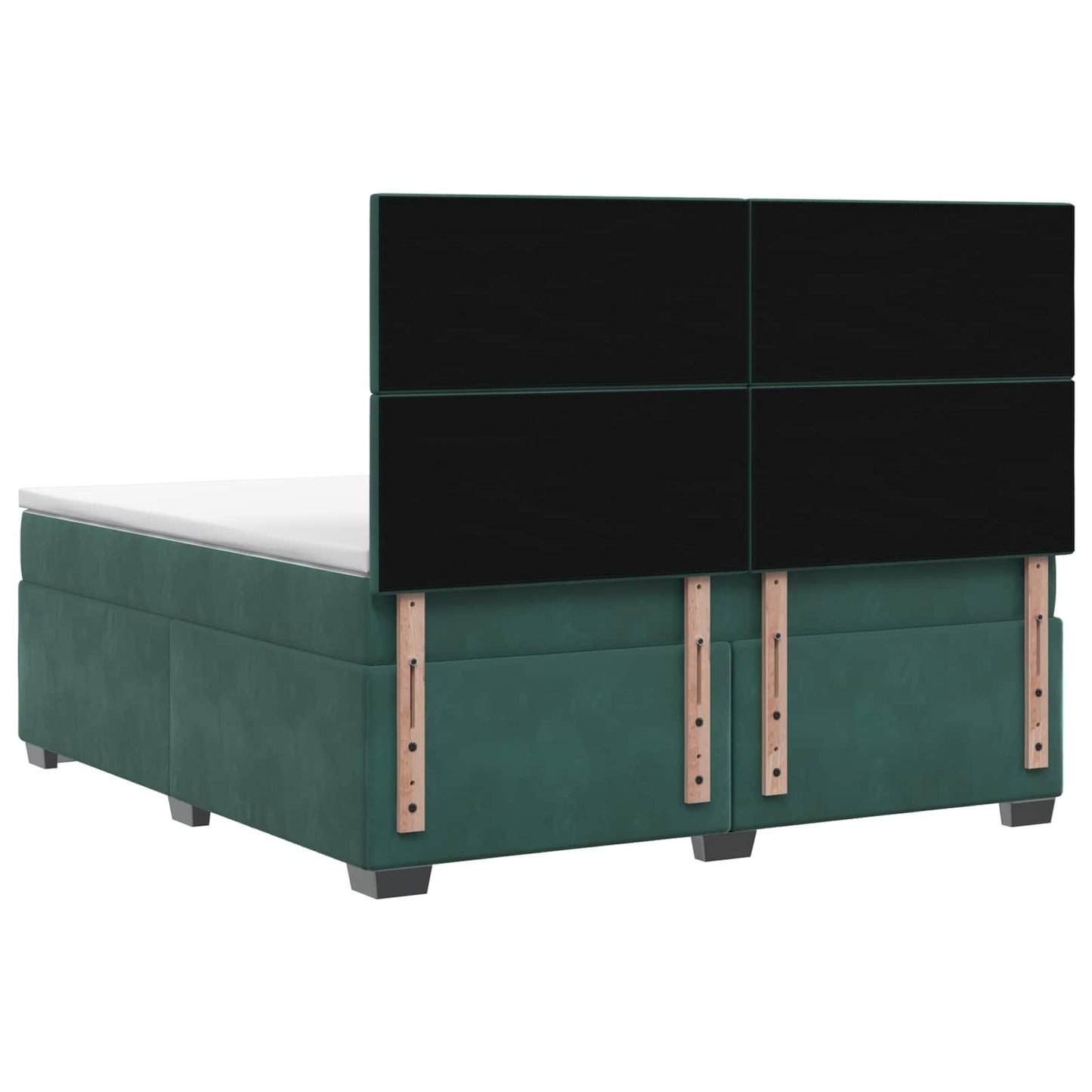 Boxspring ágy matraccal Sötétzöld 160 x 200 cm Bársony