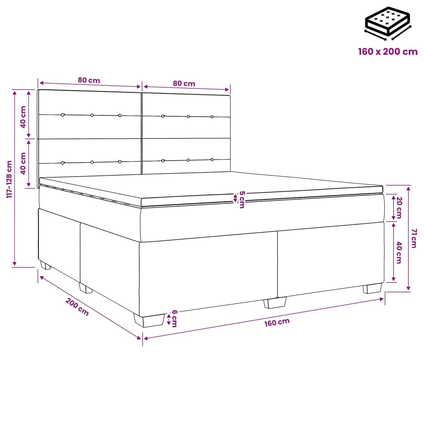 Boxspring ágy matraccal Sötétzöld 160 x 200 cm Bársony