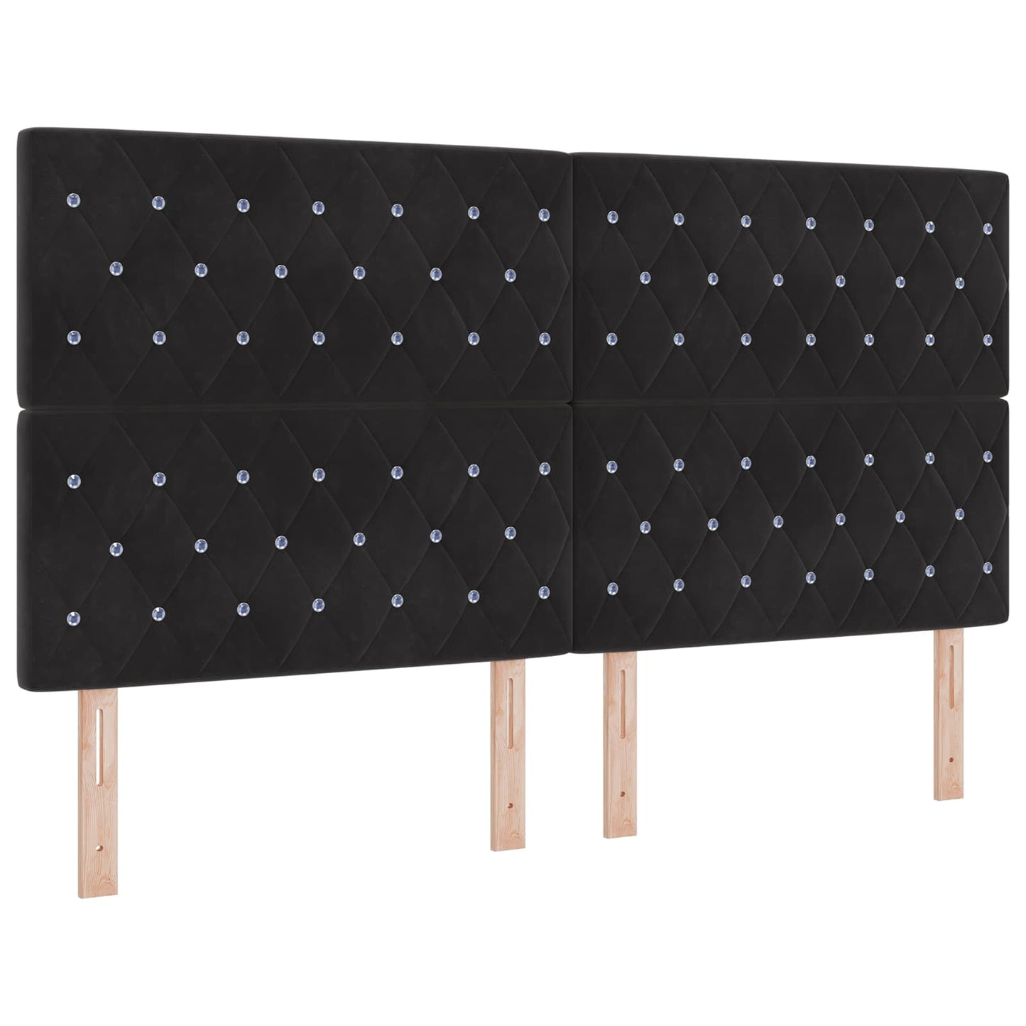 Boxspring ágy matraccal fejtámlával Fekete 180 x 200 cm Bársony