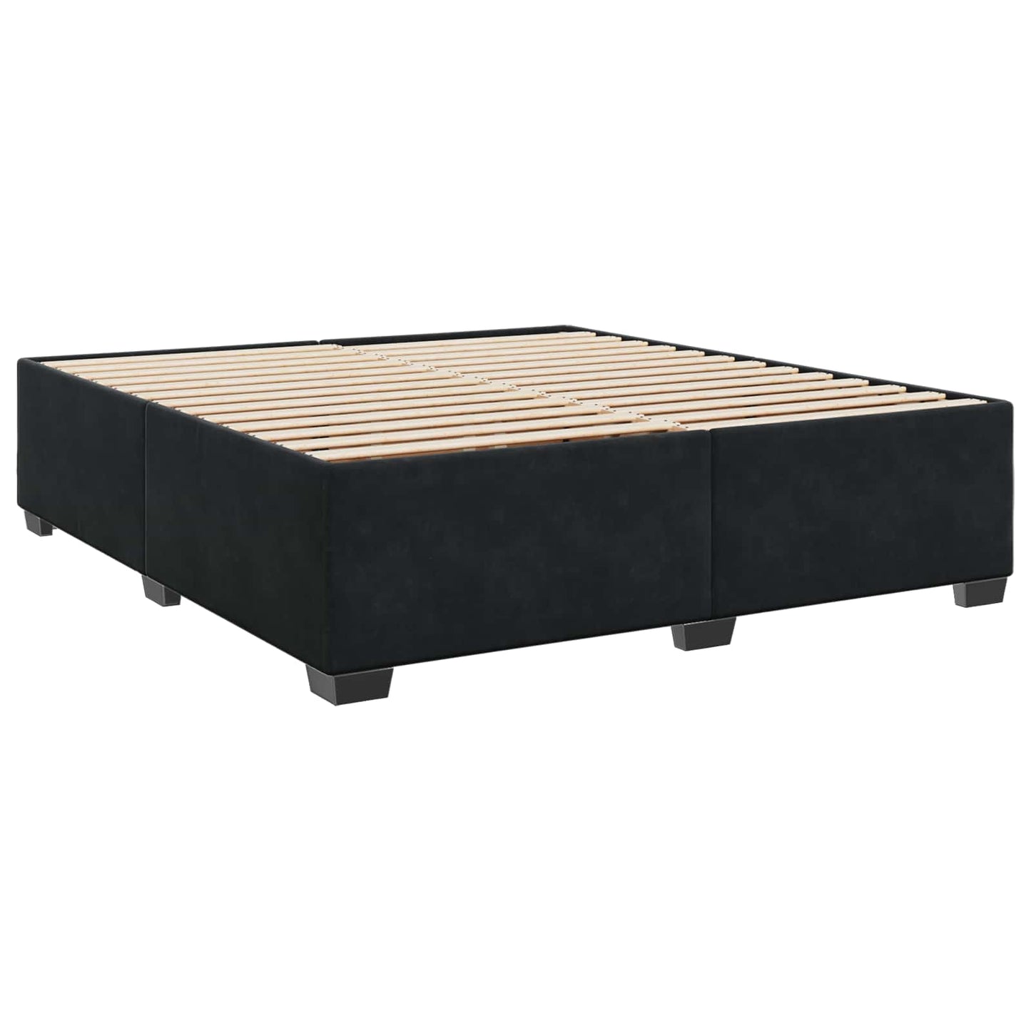 Boxspring ágy matraccal fejtámlával Fekete 180 x 200 cm Bársony