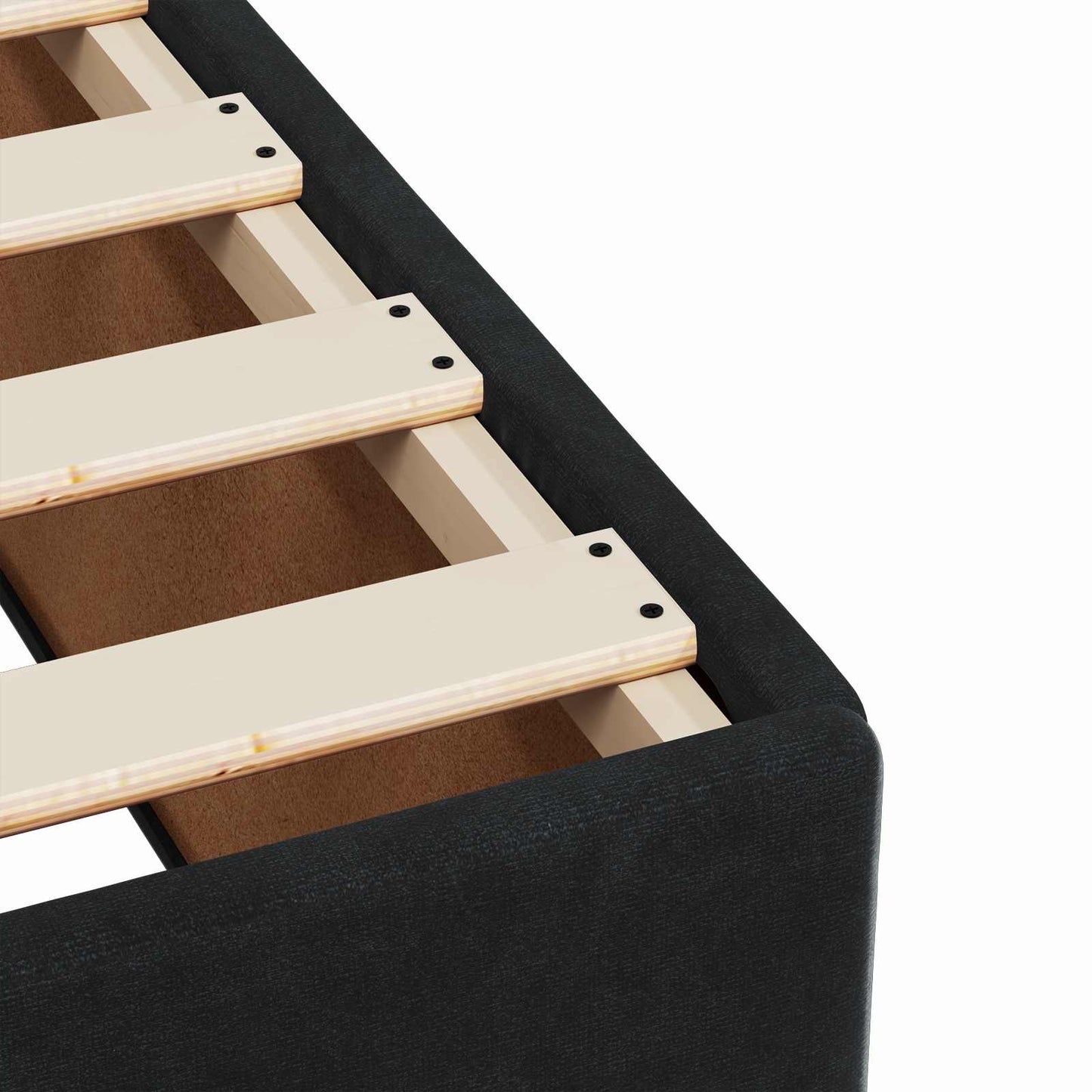 Boxspring ágy matraccal fejtámlával Fekete 200 x 200 cm Bársony