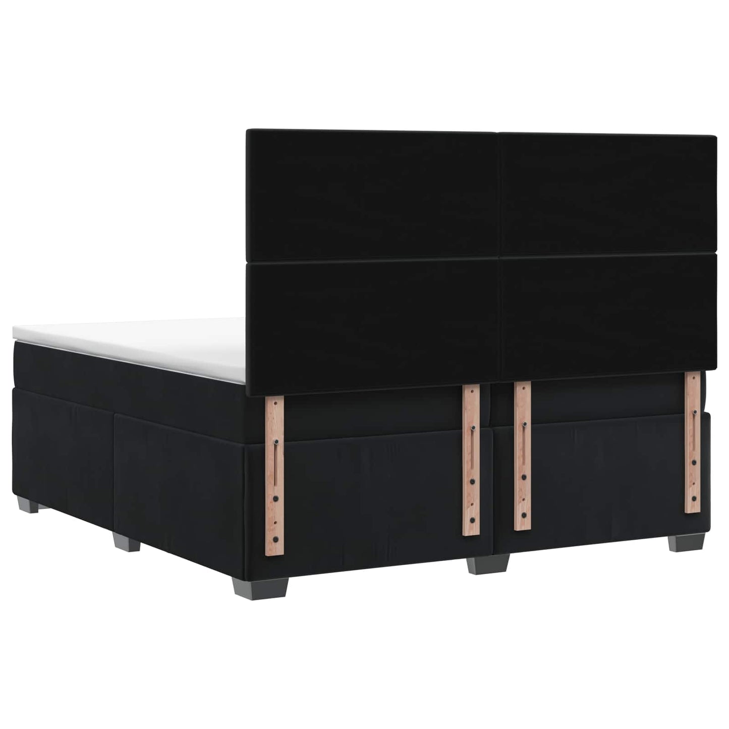 Boxspring ágy matraccal fejtámlával Fekete 200 x 200 cm Bársony