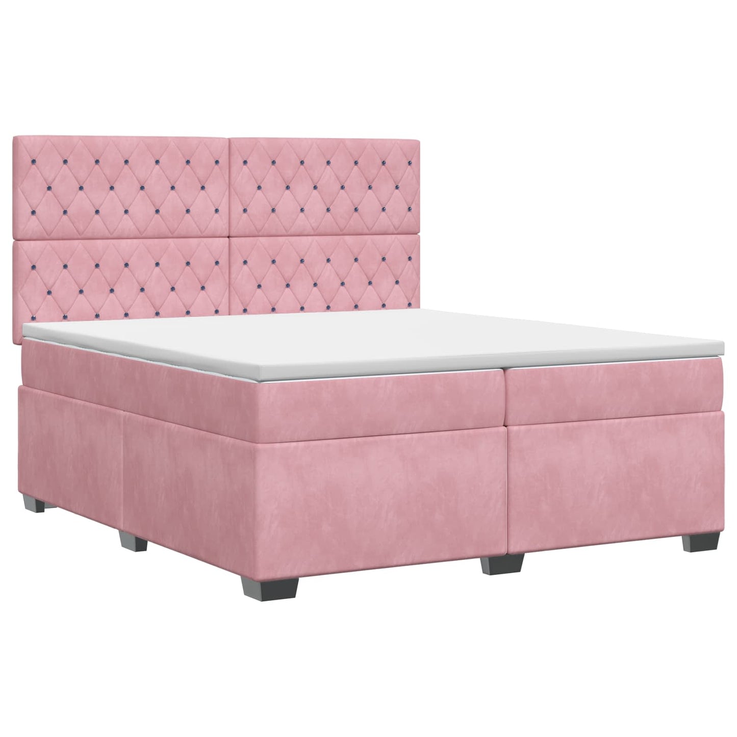 Boxspring ágy matraccal Rózsaszín 200 x 200 cm Bársony