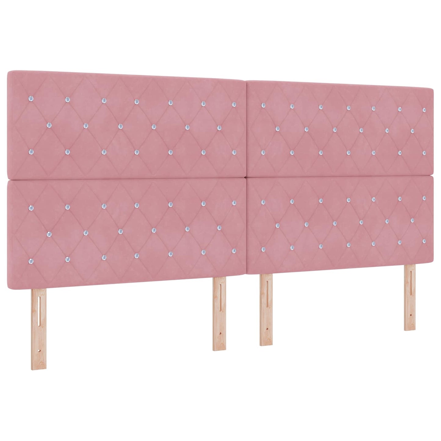 Boxspring ágy matraccal Rózsaszín 200 x 200 cm Bársony