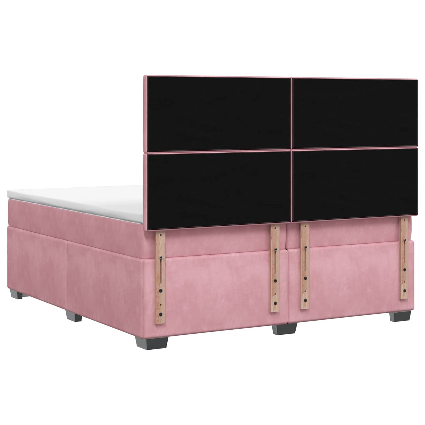 Boxspring ágy matraccal Rózsaszín 200 x 200 cm Bársony