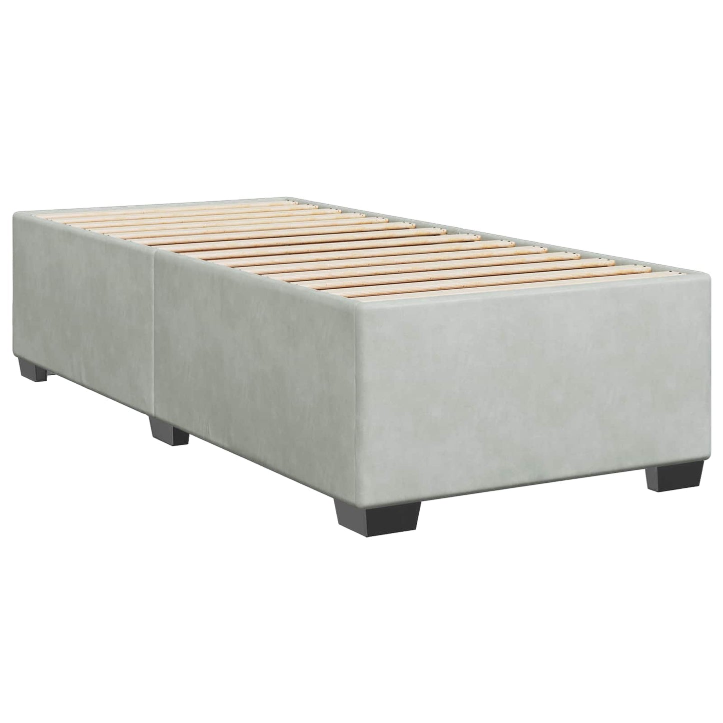 Boxspring ágy matraccal Világosszürke Egyszemélyes Bársony