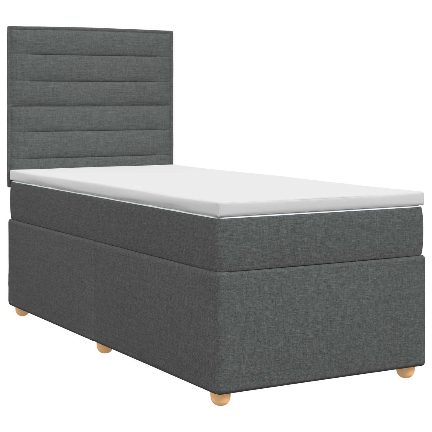 Boxspring ágy matraccal Sötétszürke 80 x 200 cm Szövet