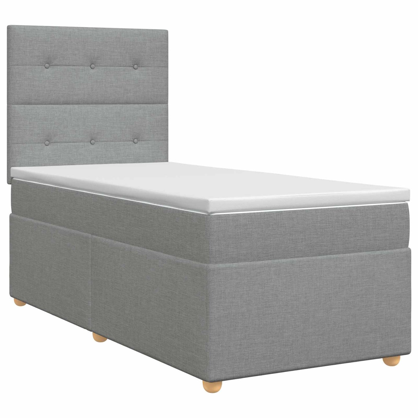 Boxspring ágy matraccal Világosszürke 80 x 200 cm Szövet