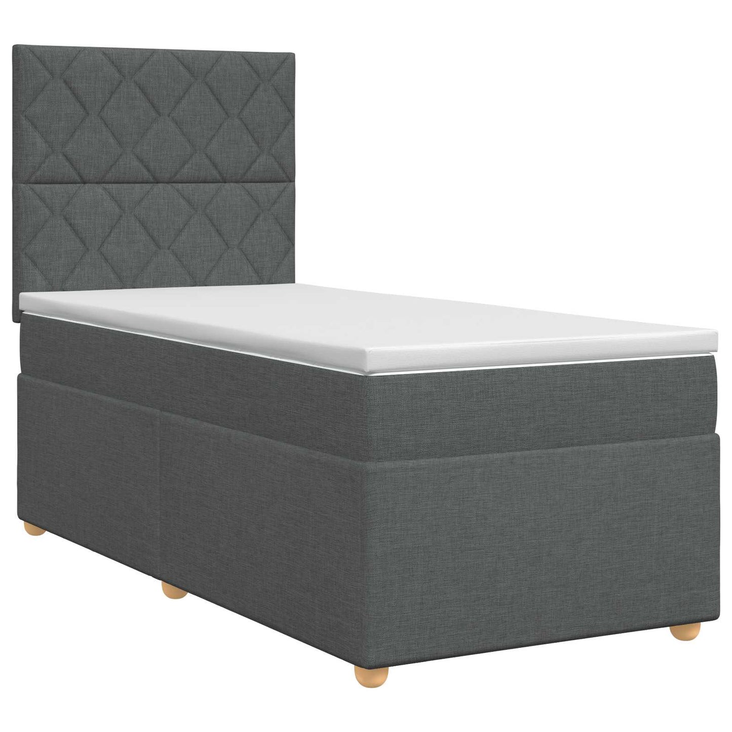 Boxspring ágy matraccal Sötétszürke 80 x 200 cm Szövet