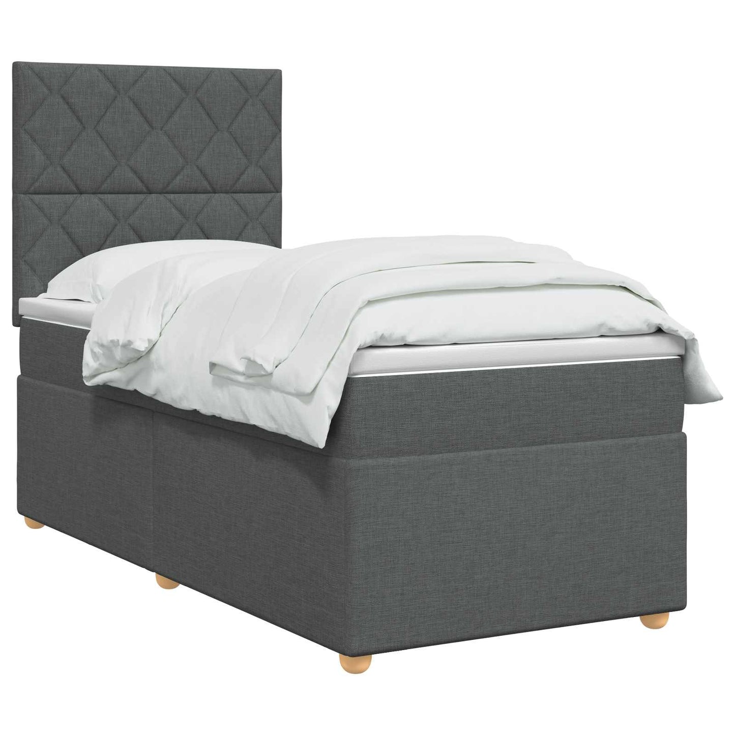 Boxspring ágy matraccal Sötétszürke 80 x 200 cm Szövet