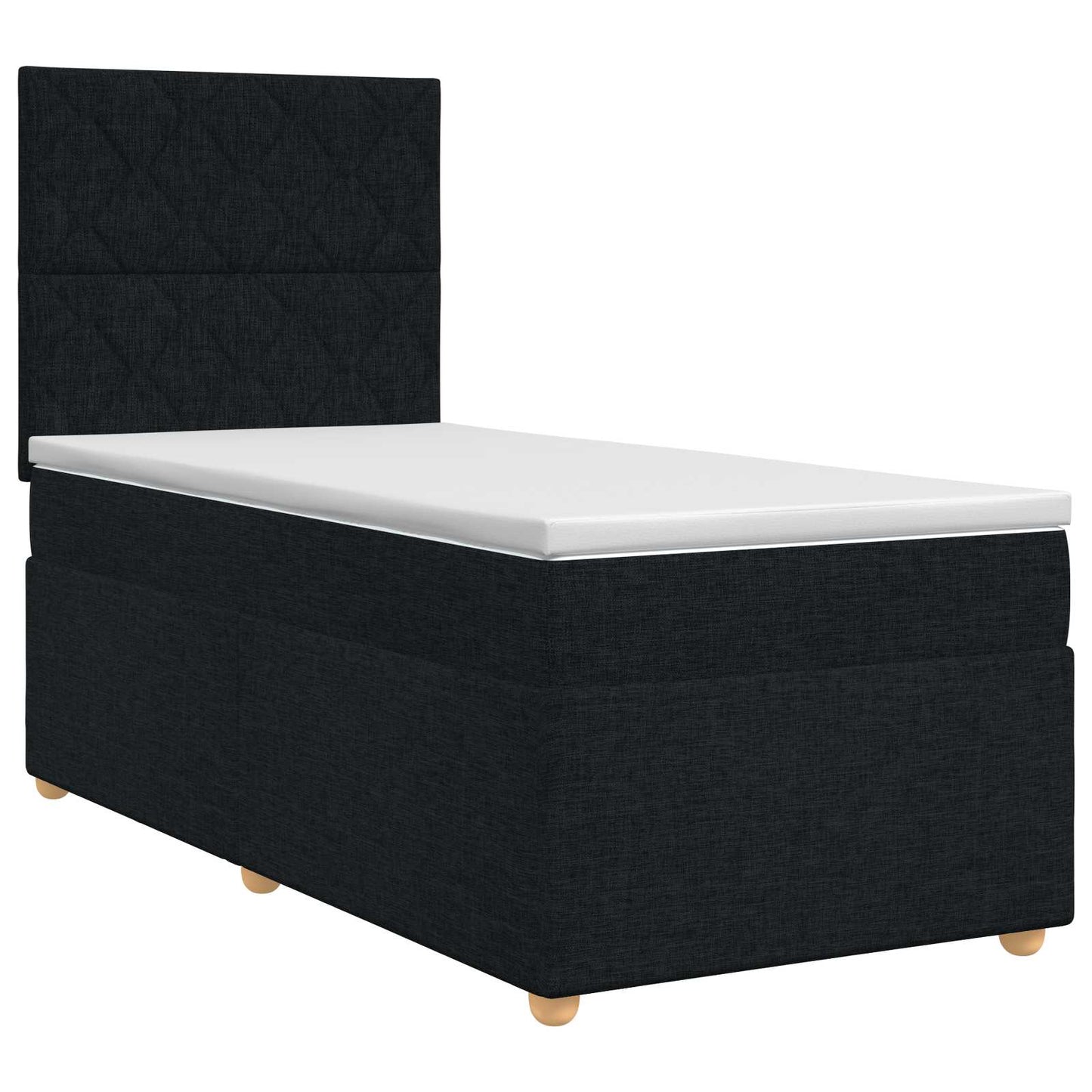 Boxspring ágy matraccal fejtámlával Fekete 80 x 200 cm Szövet