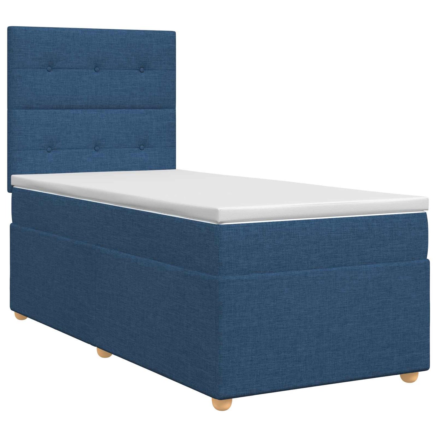 Boxspring ágy matraccal fejtámlával Kék 90 x 190 cm Szövet