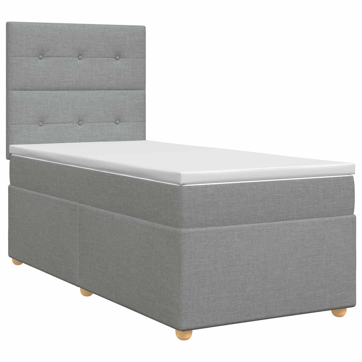 Boxspring ágy matraccal Világosszürke 90 x 200 cm Szövet