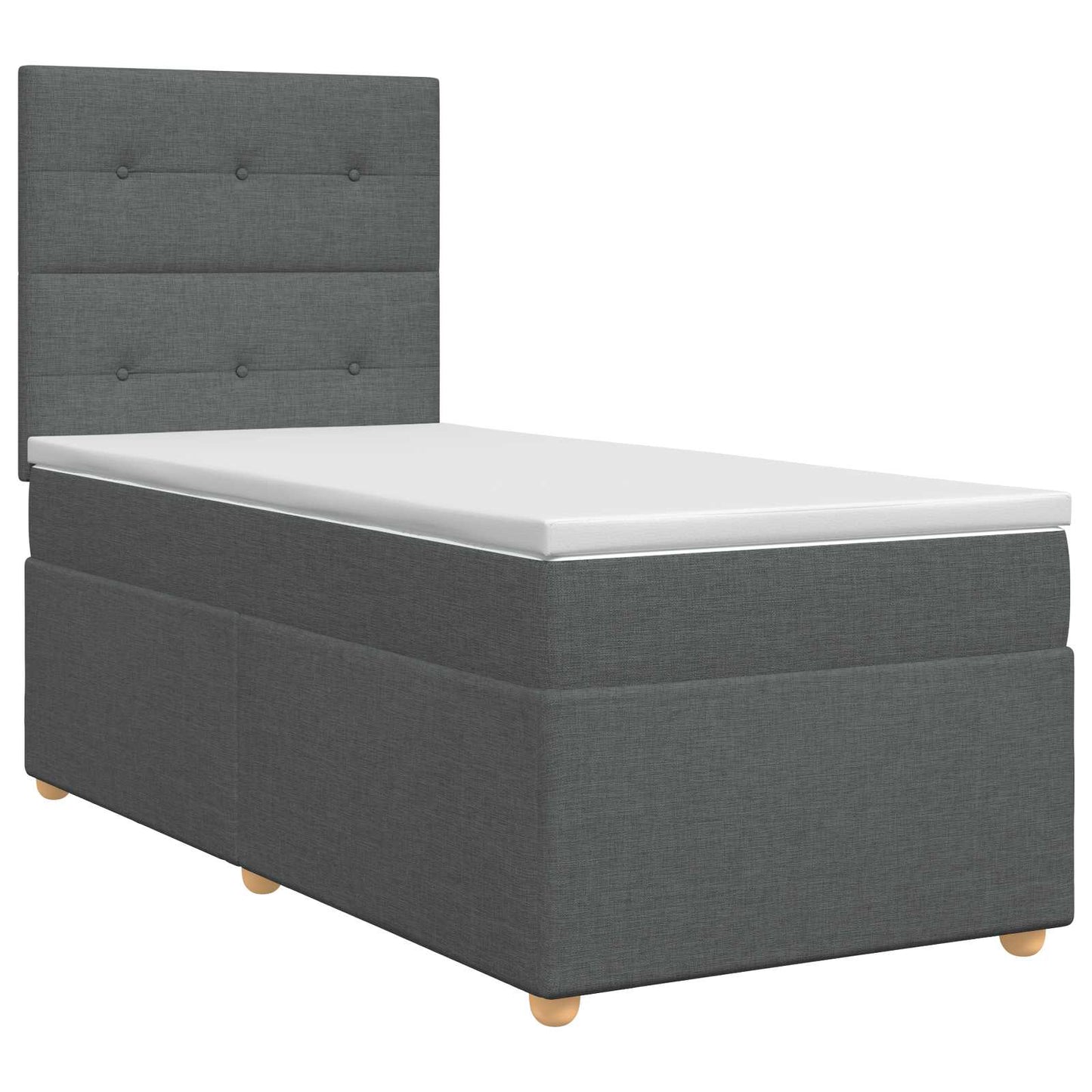 Boxspring ágy matraccal Sötétszürke 100 x 200 cm Szövet