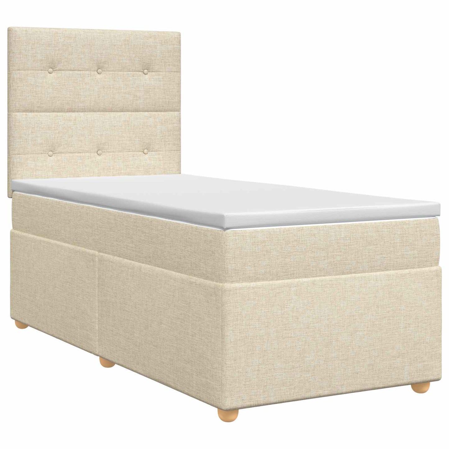 Boxspring ágy matraccal Krémszínű 100 x 200 cm Szövet