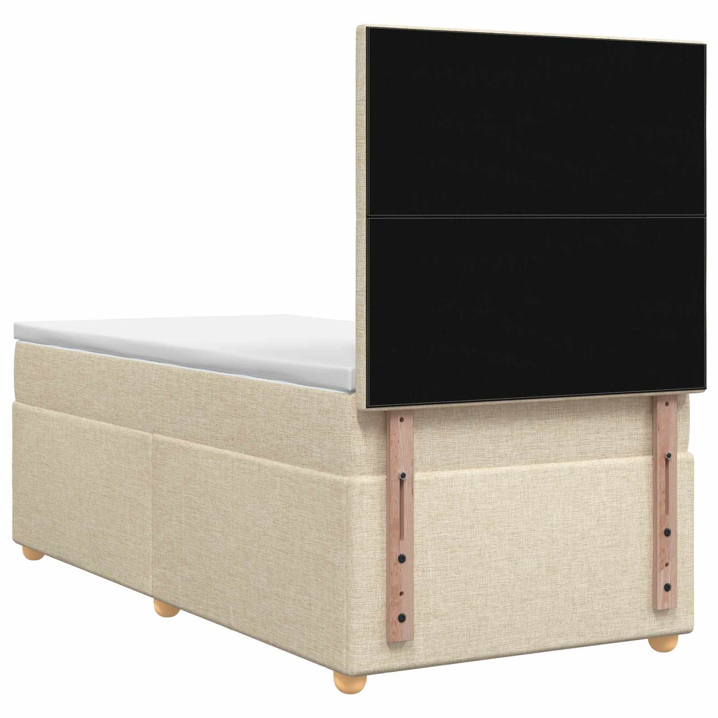 Boxspring ágy matraccal Krémszínű 100 x 200 cm Szövet