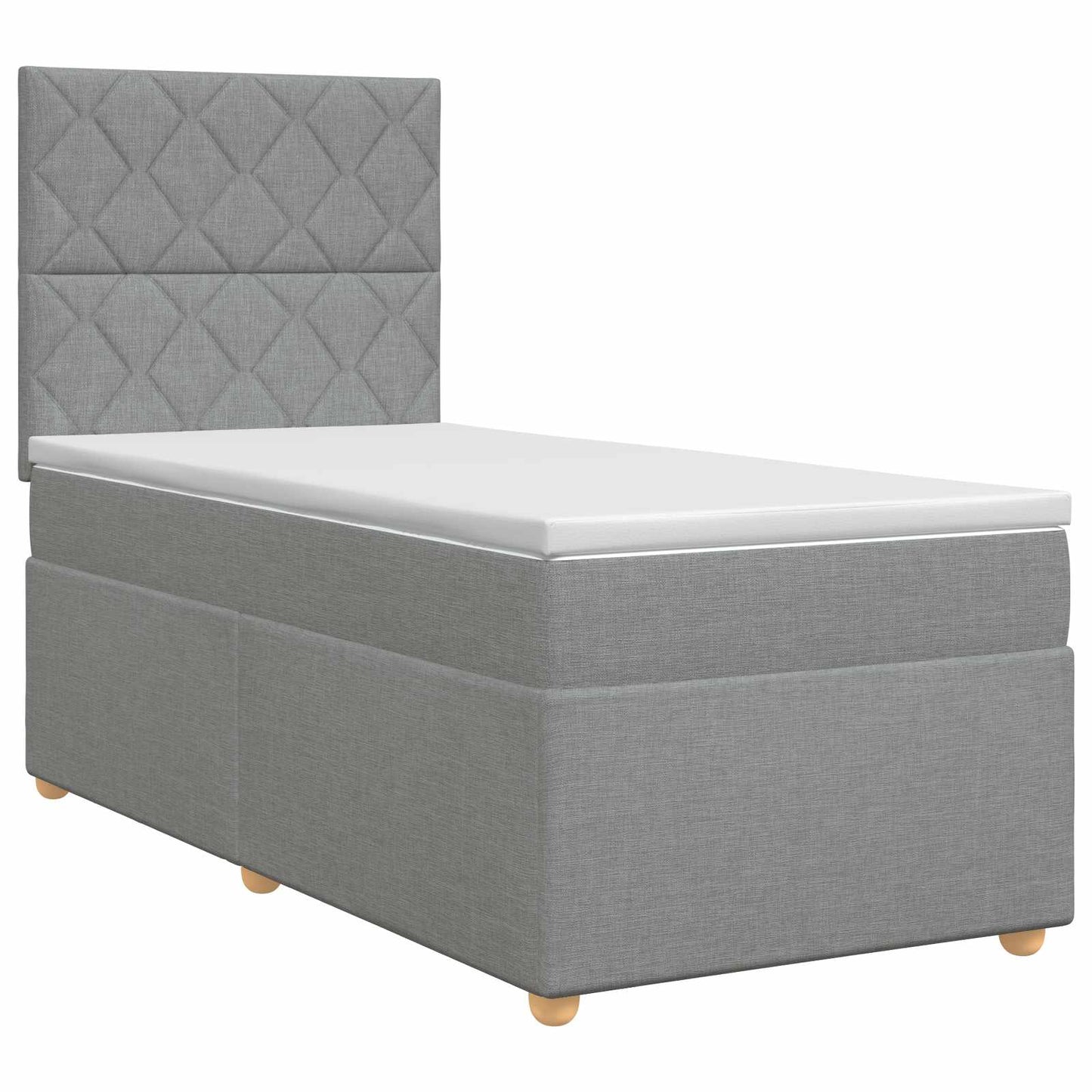 Boxspring ágy matraccal Világosszürke 100 x 200 cm Szövet