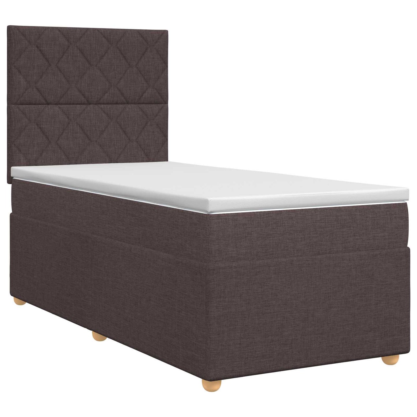 Boxspring ágy matraccal Sötét Barna 100 x 200 cm Szövet