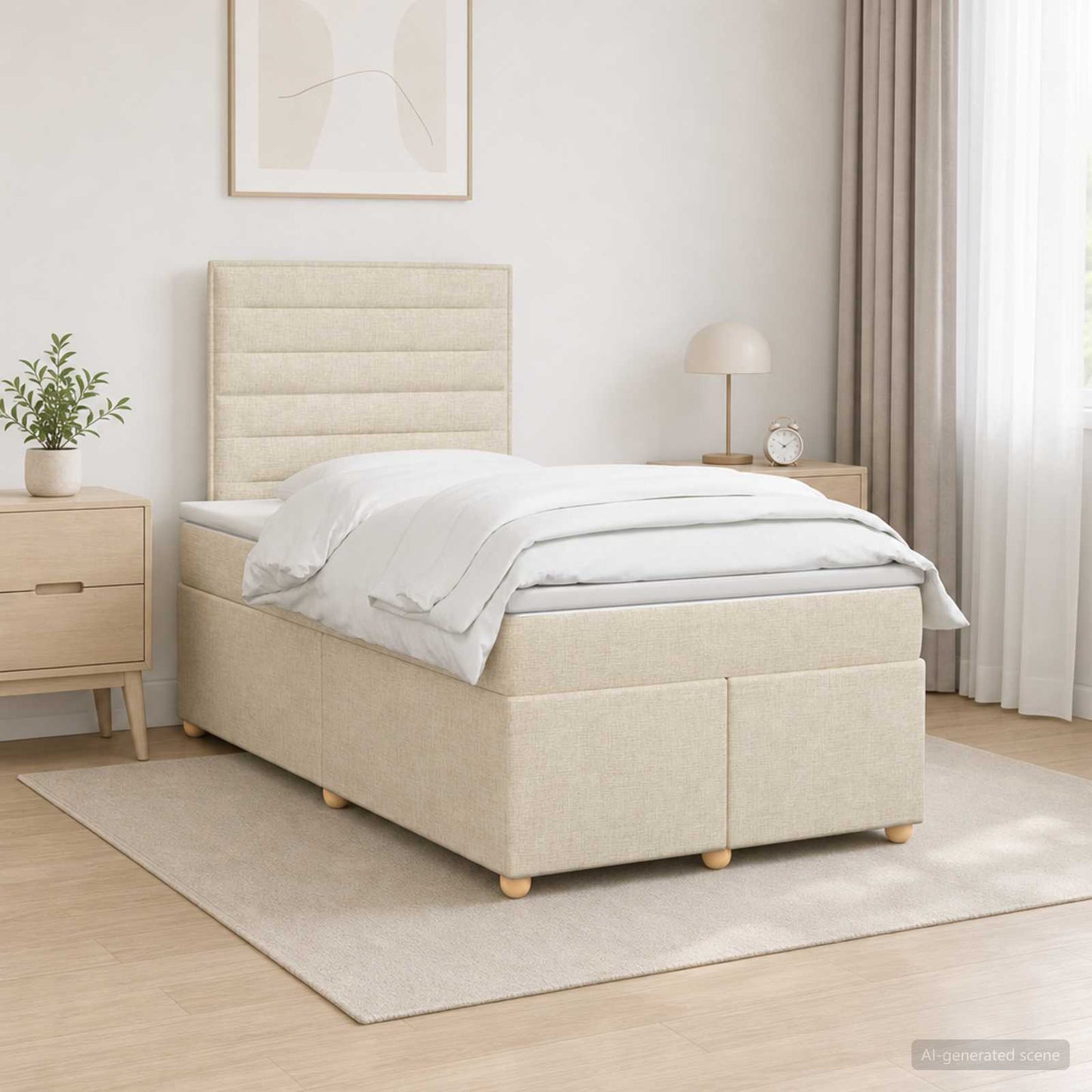 Boxspring ágy matraccal Sötét Barna 120 x 200 cm Szövet
