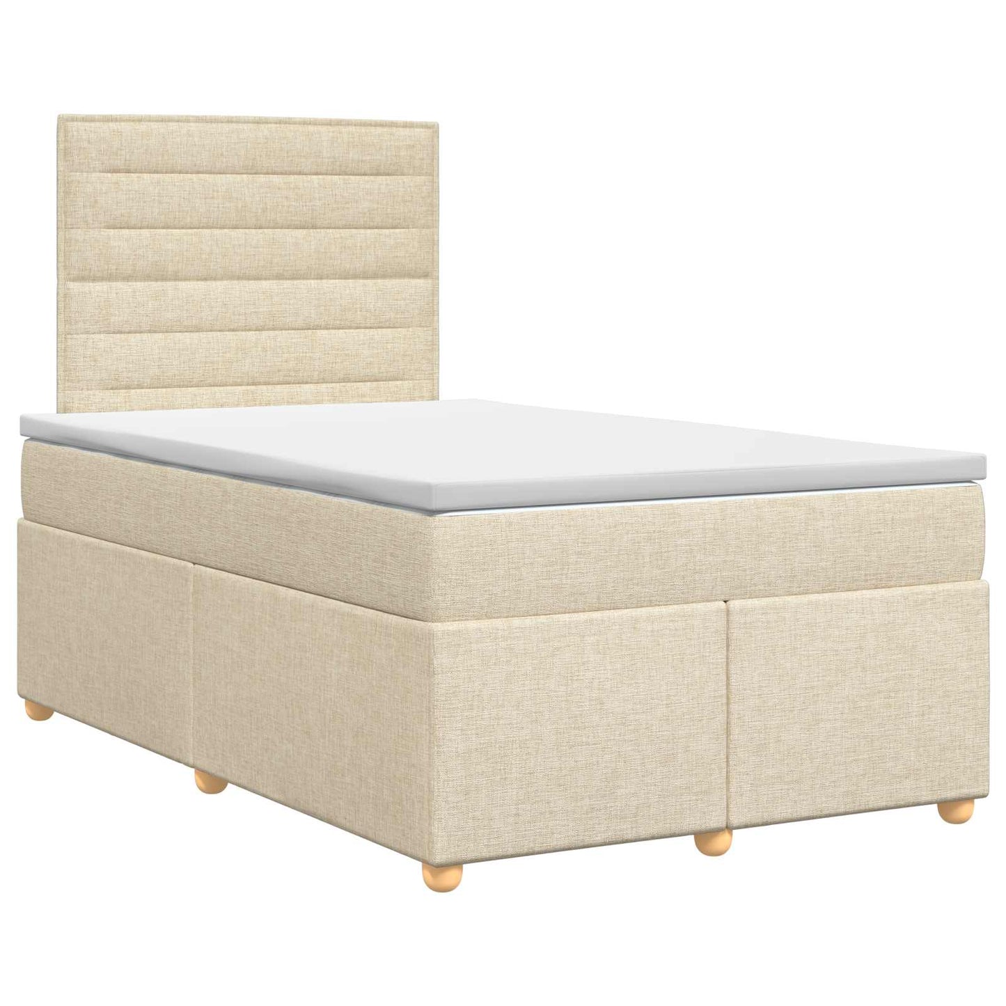 Boxspring ágy matraccal Krémszínű 120 x 190 cm Szövet