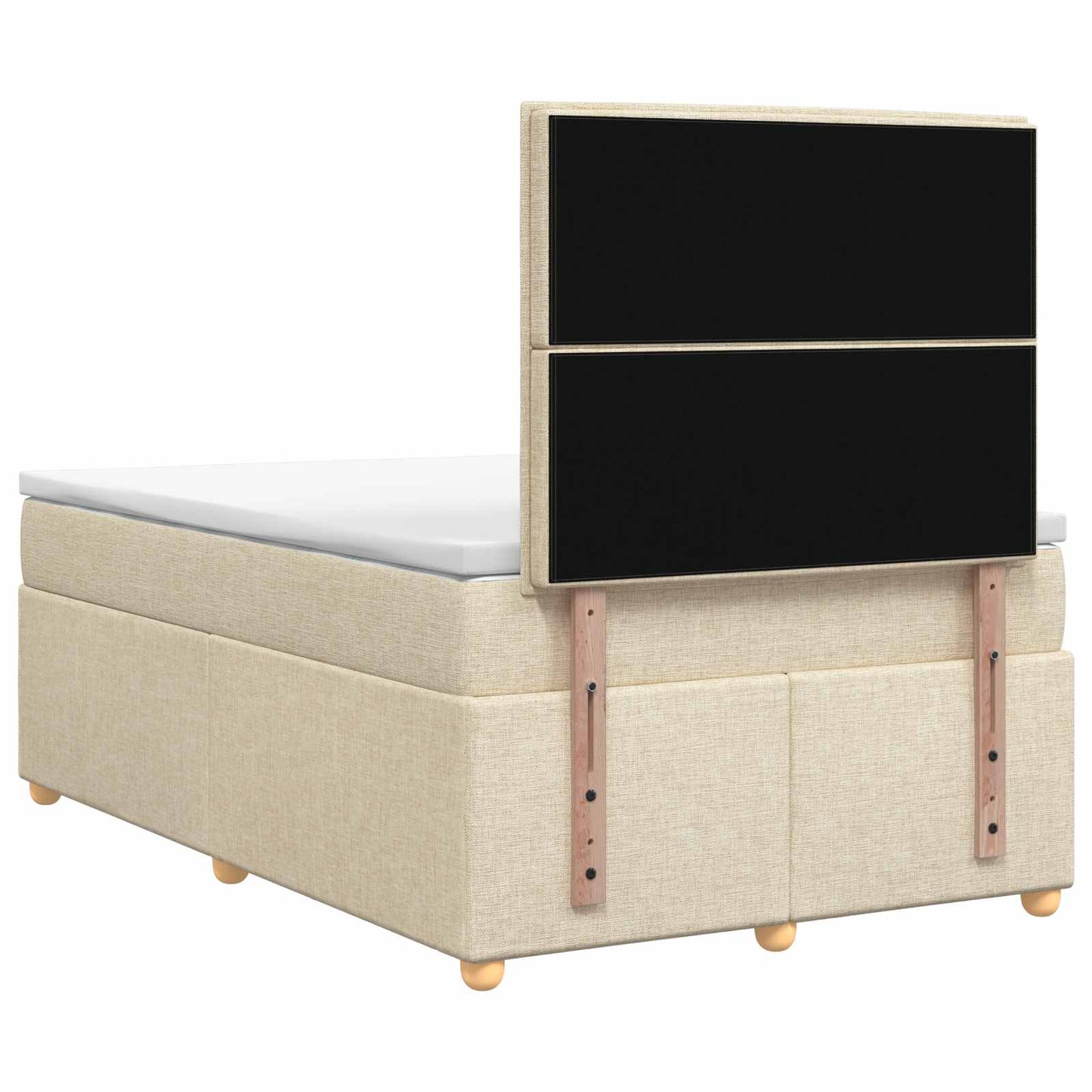 Boxspring ágy matraccal Krémszínű 120 x 190 cm Szövet