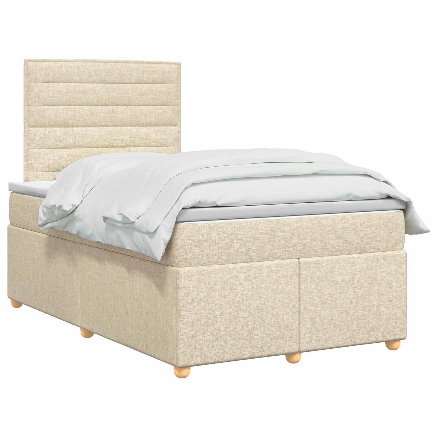 Boxspring ágy matraccal Krémszínű 120 x 190 cm Szövet