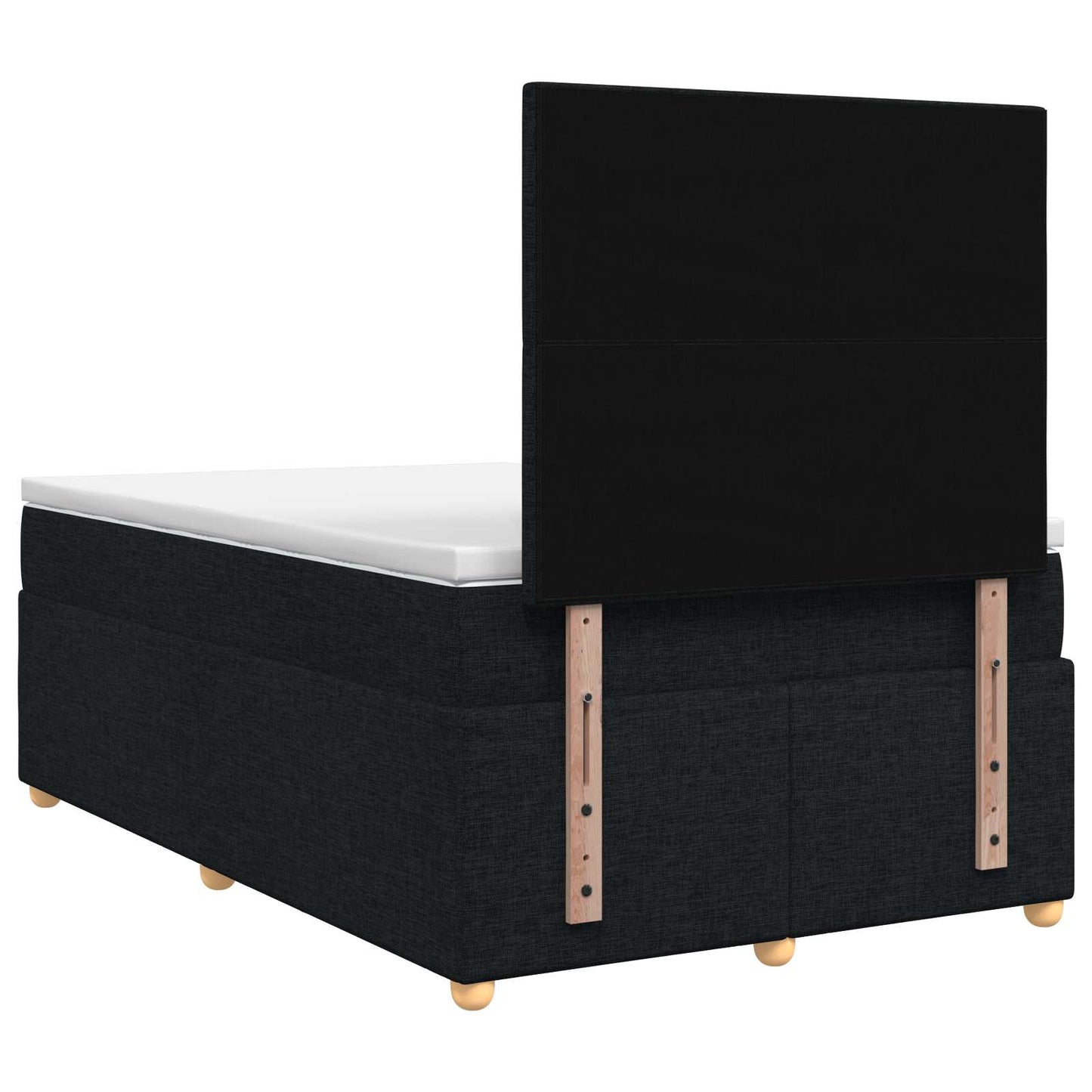 Boxspring ágy matraccal fejtámlával Fekete 120 x 190 cm Szövet