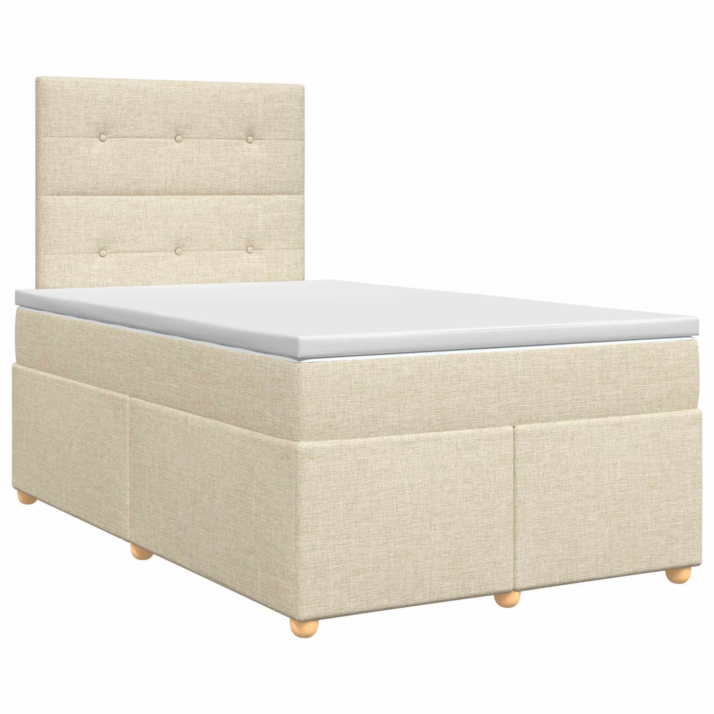 Boxspring ágy matraccal Krémszínű 120 x 190 cm Szövet