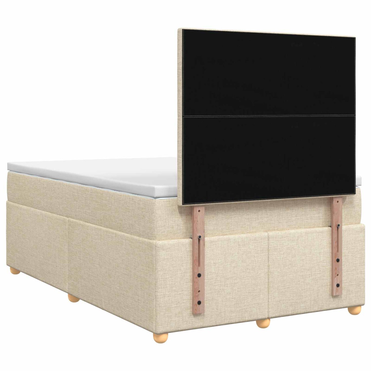 Boxspring ágy matraccal Krémszínű 120 x 190 cm Szövet