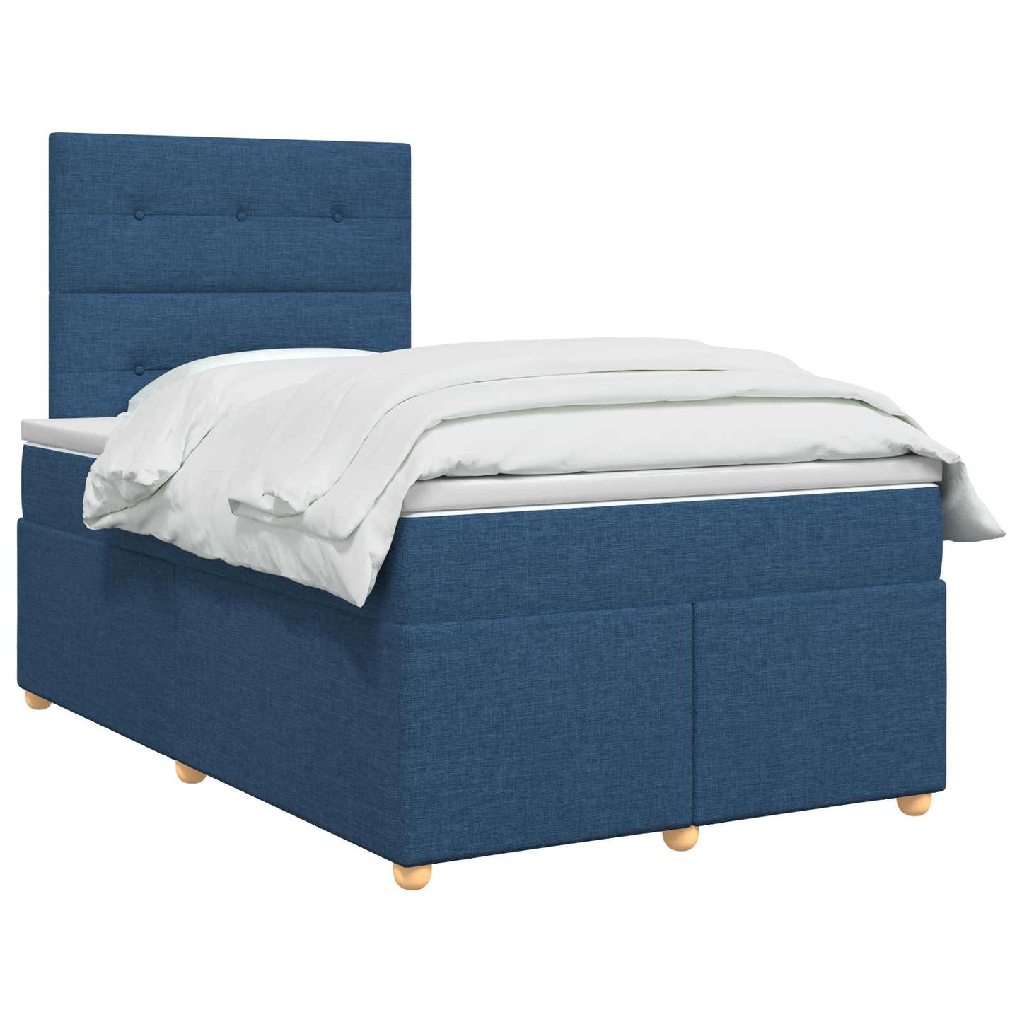 Boxspring ágy matraccal fejtámlával Kék 120 x 190 cm Szövet