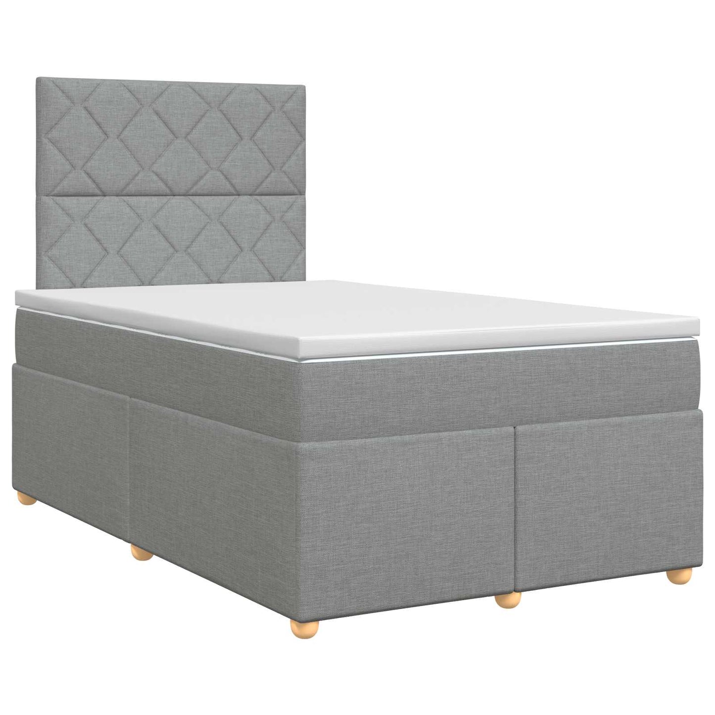 Boxspring ágy matraccal Világosszürke 120 x 190 cm Szövet