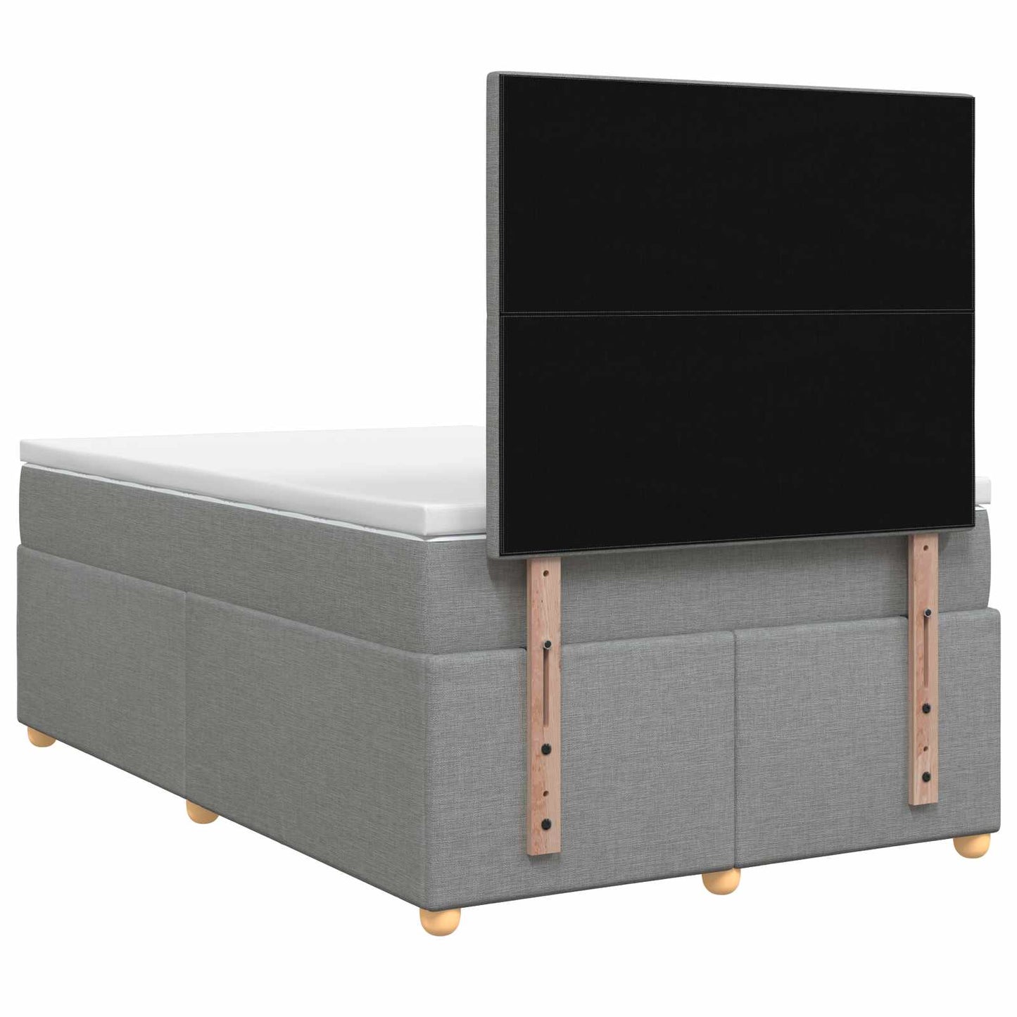 Boxspring ágy matraccal Világosszürke 120 x 190 cm Szövet