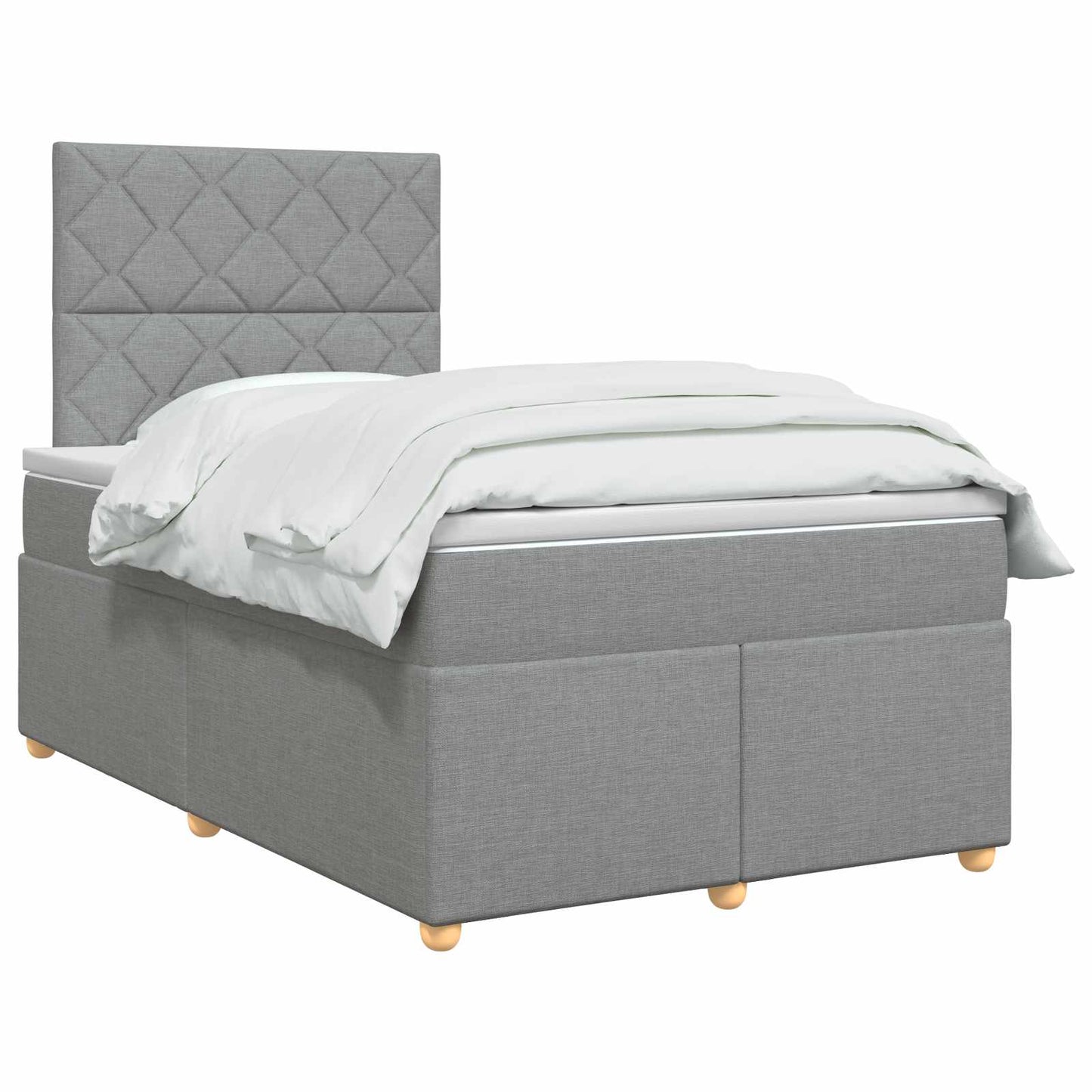 Boxspring ágy matraccal Világosszürke 120 x 190 cm Szövet