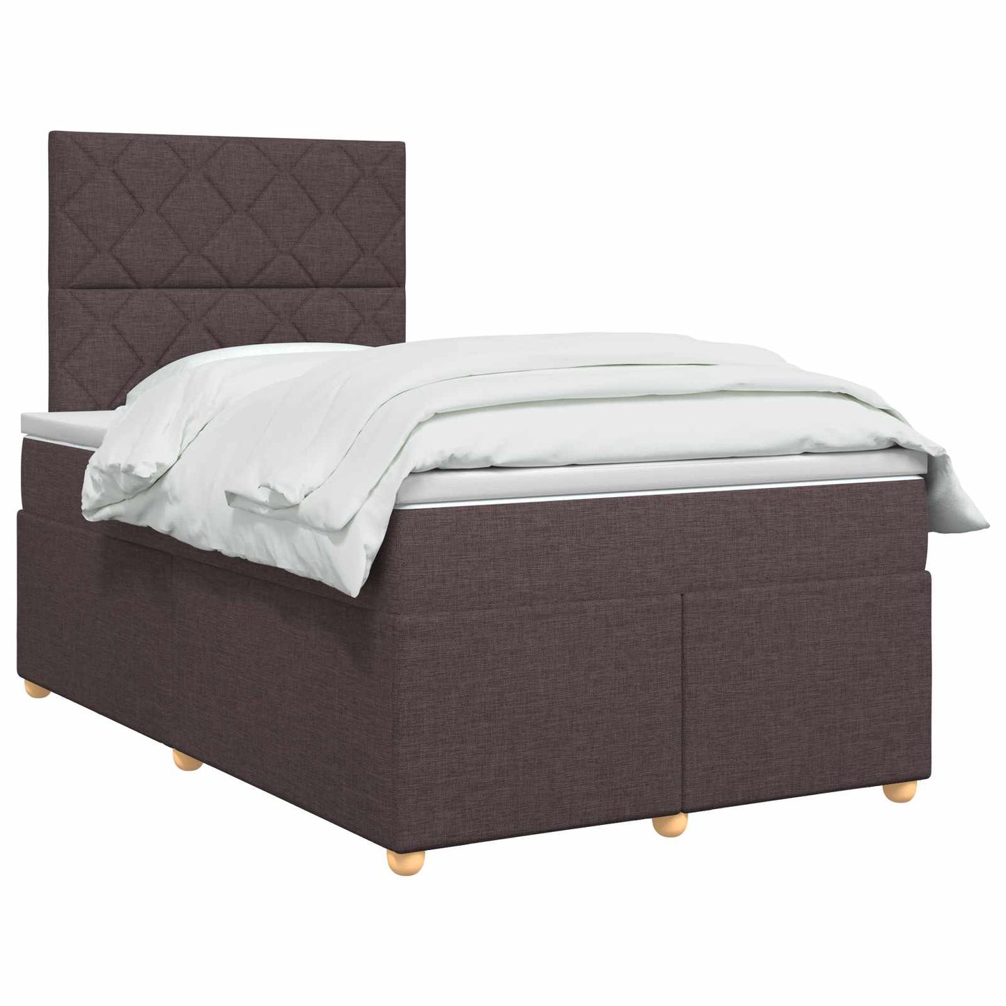 Boxspring ágy matraccal Sötét Barna 120 x 190 cm Szövet