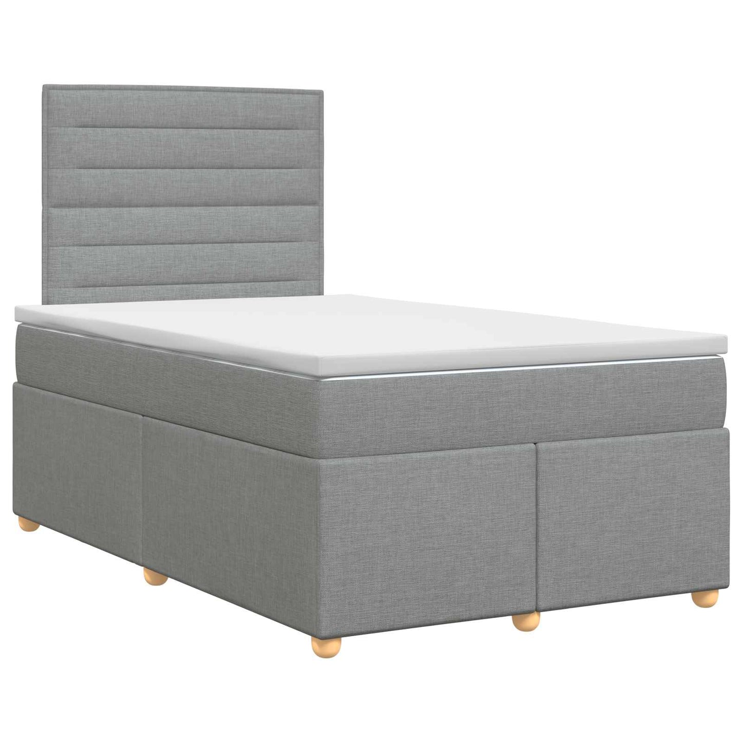 Boxspring ágy matraccal Világosszürke 120 x 200 cm Szövet