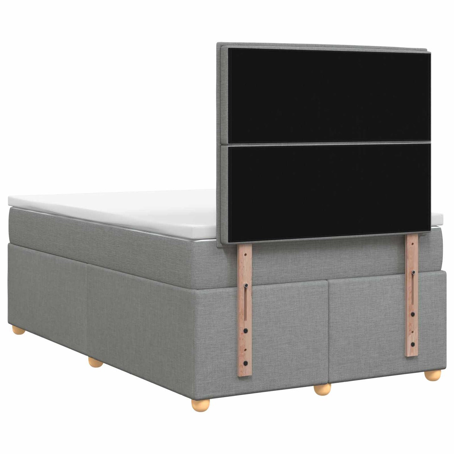 Boxspring ágy matraccal Világosszürke 120 x 200 cm Szövet